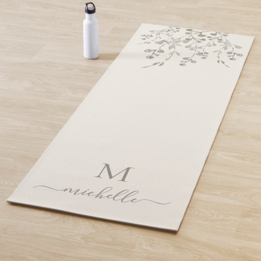 Gepersonaliseerde Botanische Waterverf Monogram Iv Yogamat (In situ)