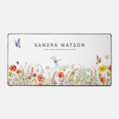 Gepersonaliseerde Botanische Waterverf Wildflower Bureaumat (Voorkant)