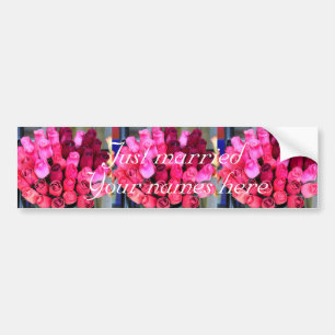 gepersonaliseerde bouquet gewoon getrouwd met bump bumpersticker