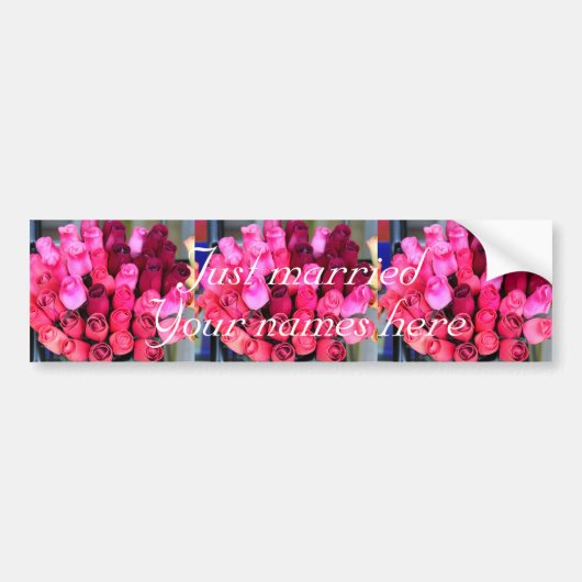 gepersonaliseerde bouquet gewoon getrouwd met bump bumpersticker (Voorkant)