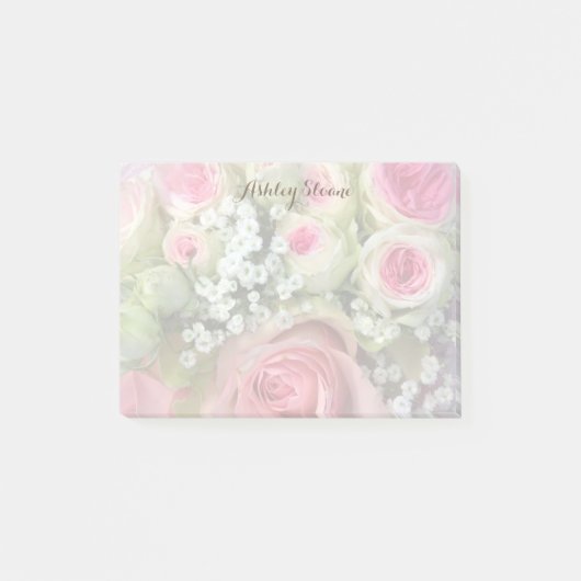 Gepersonaliseerde Bouquet van Rozen Post it Notes (Voorkant)