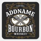 Gepersonaliseerde Bourbon Pistolen Whiskey Label (Voorkant)