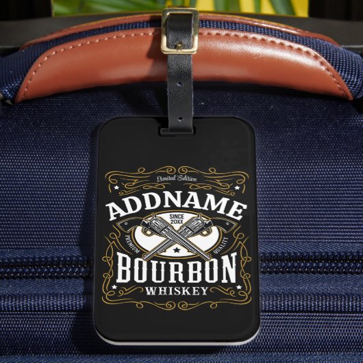 Gepersonaliseerde Bourbon  Pistolen Whiskey Label Bagagelabel (Voorkant Insitu 2)