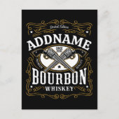 Gepersonaliseerde Bourbon  Pistolen Whiskey Label Briefkaart (Voorkant)