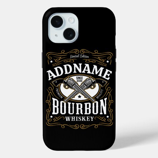 Gepersonaliseerde Bourbon  Pistolen Whiskey Label Case-Mate iPhone Case (Achterkant)