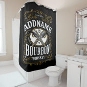 Gepersonaliseerde Bourbon Pistolen Whiskey Label Douchegordijn (In situ)