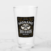 Gepersonaliseerde Bourbon Pistolen Whiskey Label Glas (Voorkant)