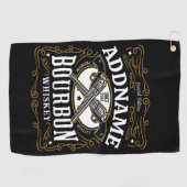 Gepersonaliseerde Bourbon  Pistolen Whiskey Label Golfhanddoek (Horizontaal)