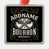 Gepersonaliseerde Bourbon  Pistolen Whiskey Label Metalen Ornament (Voorkant)