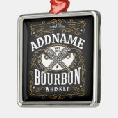 Gepersonaliseerde Bourbon  Pistolen Whiskey Label Metalen Ornament (Links)