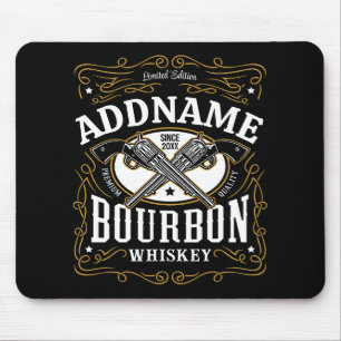 Gepersonaliseerde Bourbon  Pistolen Whiskey Label Muismat