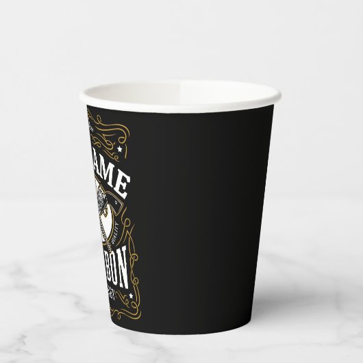 Gepersonaliseerde Bourbon  Pistolen Whiskey Label Papieren Bekers (Links)