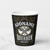 Gepersonaliseerde Bourbon  Pistolen Whiskey Label Papieren Bekers (Voorkant)