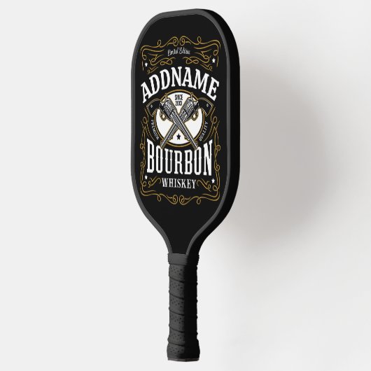 Gepersonaliseerde Bourbon  Pistolen Whiskey Label Pickleball Paddle (Links)