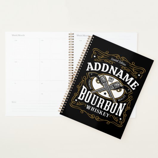 Gepersonaliseerde Bourbon  Pistolen Whiskey Label Planner (Display)