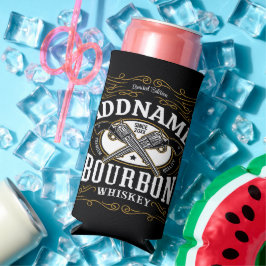 Gepersonaliseerde Bourbon  Pistolen Whiskey Label Seltzer Blikjeskoeler