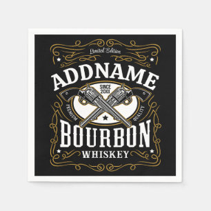 Gepersonaliseerde Bourbon  Pistolen Whiskey Label Servet