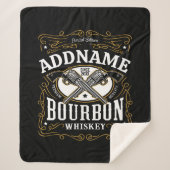 Gepersonaliseerde Bourbon  Pistolen Whiskey Label Sherpa Deken (Voorkant)