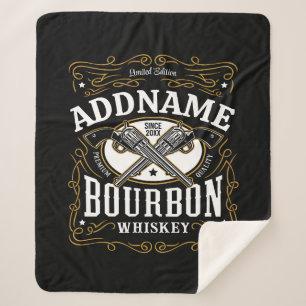 Gepersonaliseerde Bourbon  Pistolen Whiskey Label Sherpa Deken