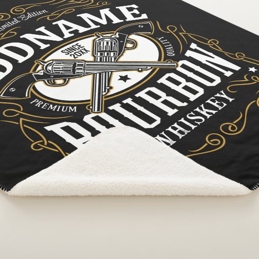 Gepersonaliseerde Bourbon  Pistolen Whiskey Label Sherpa Deken (3/4)