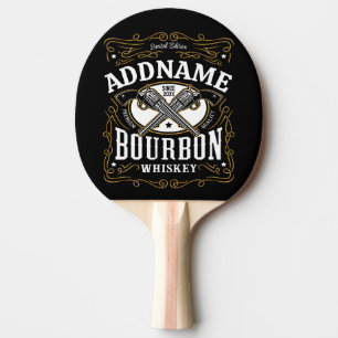 Gepersonaliseerde Bourbon Pistolen Whiskey Label Tafeltennisbatje