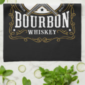 Gepersonaliseerde Bourbon Pistolen Whiskey Label Theedoek (Gevouwen)