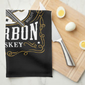 Gepersonaliseerde Bourbon Pistolen Whiskey Label Theedoek (Quarter Fold)