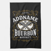 Gepersonaliseerde Bourbon Pistolen Whiskey Label Theedoek (Verticaal)