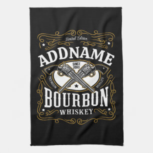 Gepersonaliseerde Bourbon  Pistolen Whiskey Label Theedoek