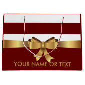 Gepersonaliseerde Bourgogne Bold Stripes Golden BO Groot Cadeauzakje (Voorkant)
