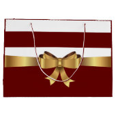 Gepersonaliseerde Bourgogne Bold Stripes Golden BO Groot Cadeauzakje (Achterkant)
