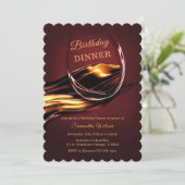 Gepersonaliseerde Bourgogne en gouden diner verjaa Kaart (Staand voorkant)