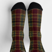 Gepersonaliseerde Bourgogne en Gouden Tartan Plaid Sokken (Top)