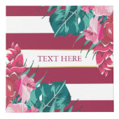 Gepersonaliseerde Bourgogne Exotic Flowers gestrip Kubus (Voorkant)