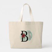 Gepersonaliseerde Bourgogne Floral B Vrijgezellenf Grote Tote Bag (Achterkant)