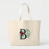 Gepersonaliseerde Bourgogne Floral B Vrijgezellenf Grote Tote Bag (Voorkant)