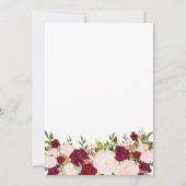 Gepersonaliseerde Bourgogne Floral Birthday Kaart (Achterkant)