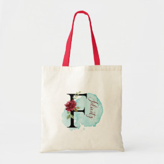 Gepersonaliseerde Bourgogne Floral F Vrijgezellenf Tote Bag