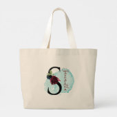 Gepersonaliseerde Bourgogne Floral S Vrijgezellenf Grote Tote Bag (Achterkant)