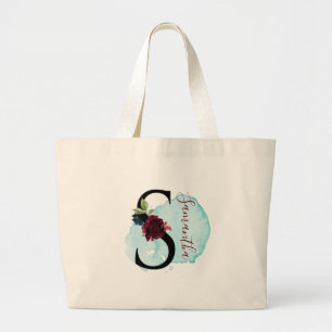 Gepersonaliseerde Bourgogne Floral S Vrijgezellenf Grote Tote Bag