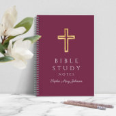 Gepersonaliseerde Bourgogne Religieuze Kruis Notitieboek