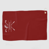 Gepersonaliseerde Bourgogne rood Golfhanddoek (Horizontaal)