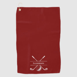 Gepersonaliseerde Bourgogne rood Golfhanddoek