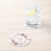 Gepersonaliseerde Bourgogne Roze Bloemen 100ste Ve Kartonnen Onderzetters (Insitu)