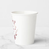 Gepersonaliseerde Bourgogne Roze Bloemen 40e Verja Papieren Bekers (Links)