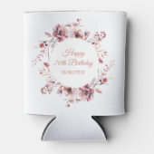 Gepersonaliseerde Bourgogne Roze Bloemen 70e Verja Blikjeskoeler (Voorkant)