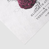 Gepersonaliseerde Bourgondische Bloemen Tissue Pap Tissuepapier (Detail)