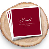 Gepersonaliseerde Bourgondische bruiloft servetten