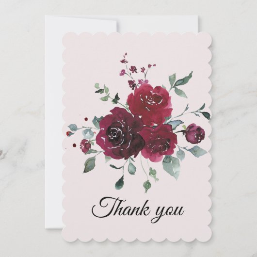 Gepersonaliseerde Bourgondische en zwarte bruiloft Kaart (Achterkant)