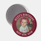 Gepersonaliseerde Bourgondische foto herinnering m Magneet (Voorkant / Achterkant)